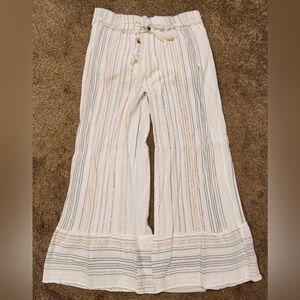 Surf Gypsy Multicolor Metallic Boho Striped Pants